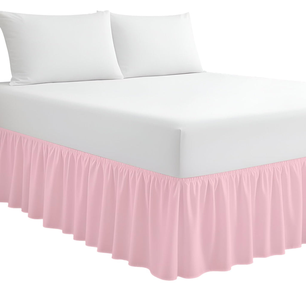 Pink Ruffled Full Bed Skirt