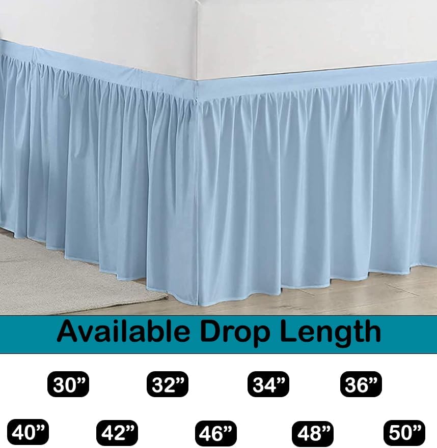 Light Blue Twin XL Dorm Bed Skirt