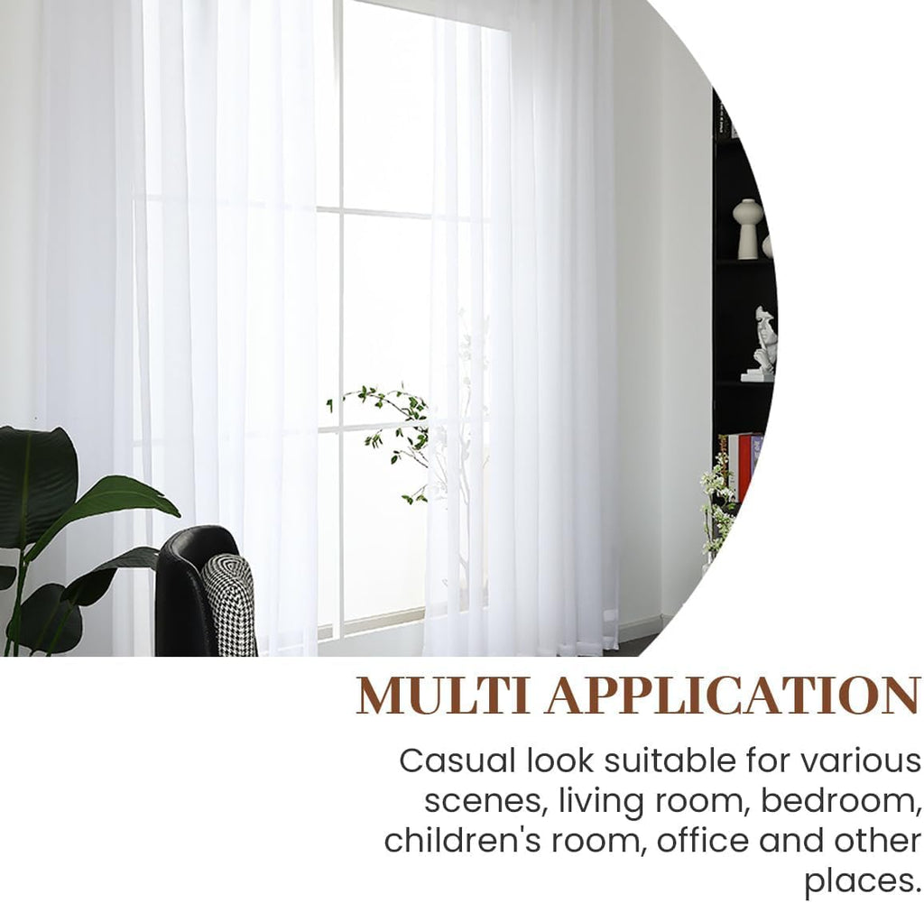 White Solid Sheer Curtains 72x102 Set of 2