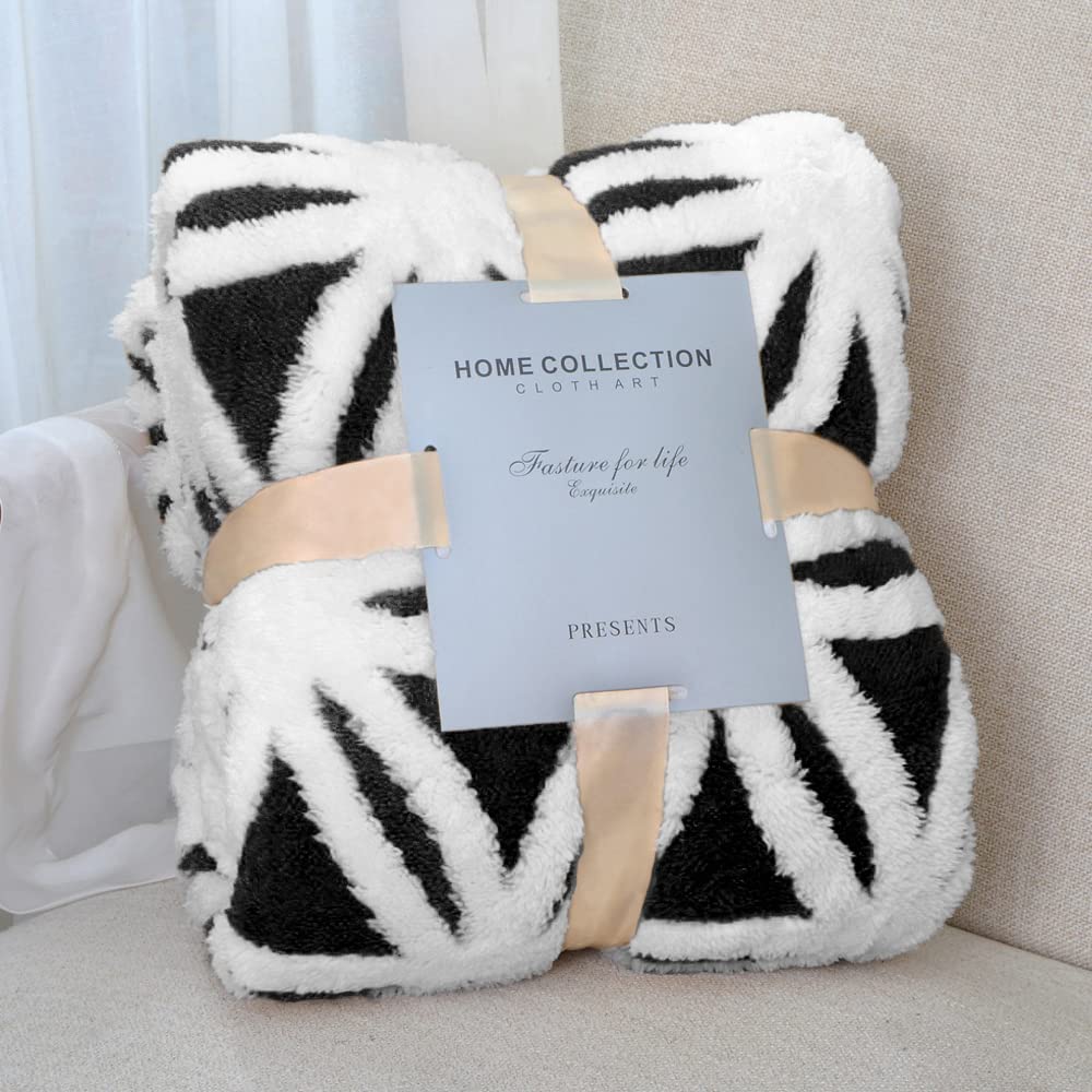 Dark Grey Dual Sided Sherpa Throw Blanket 51x63