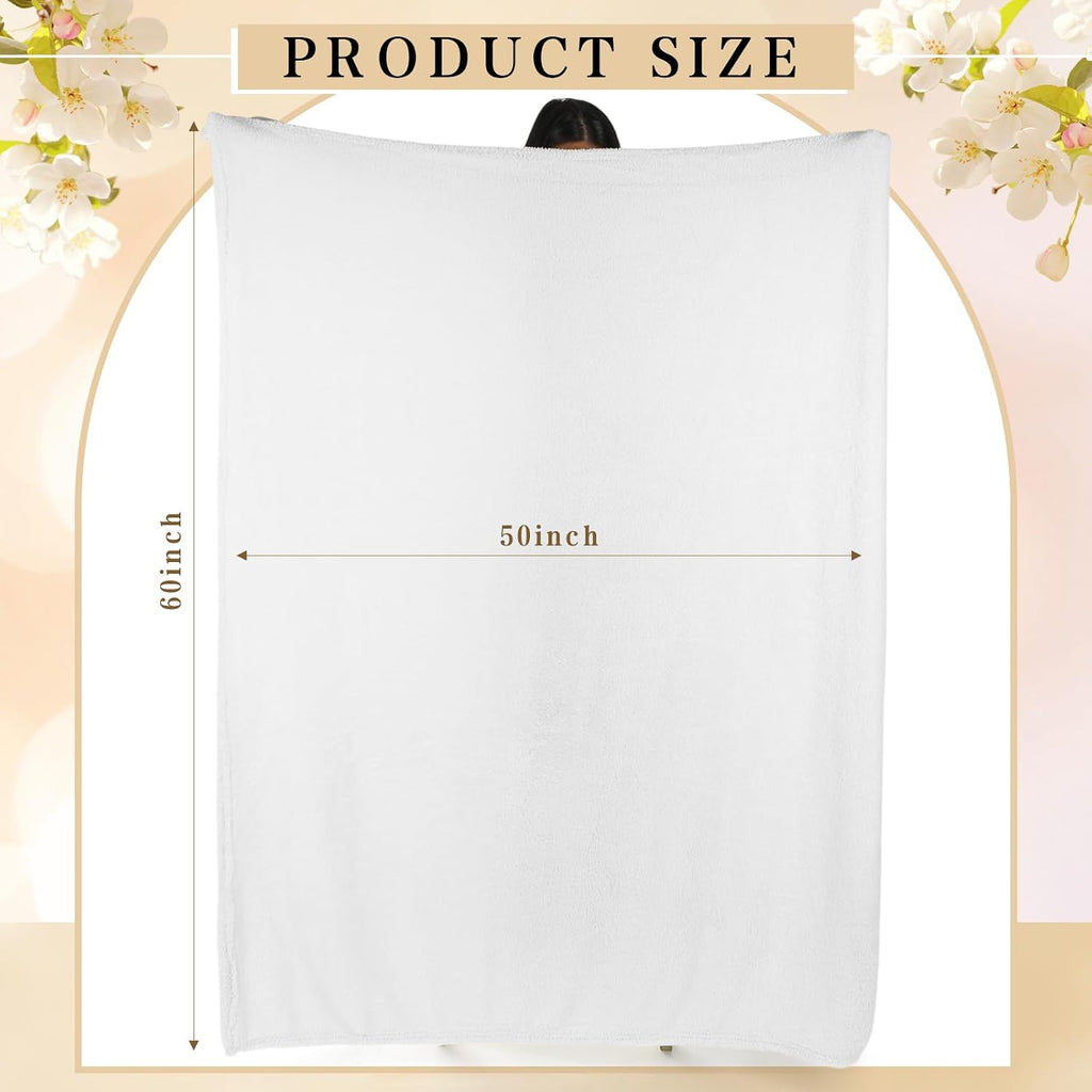White Sherpa Throw Blankets Set of 6 50x60