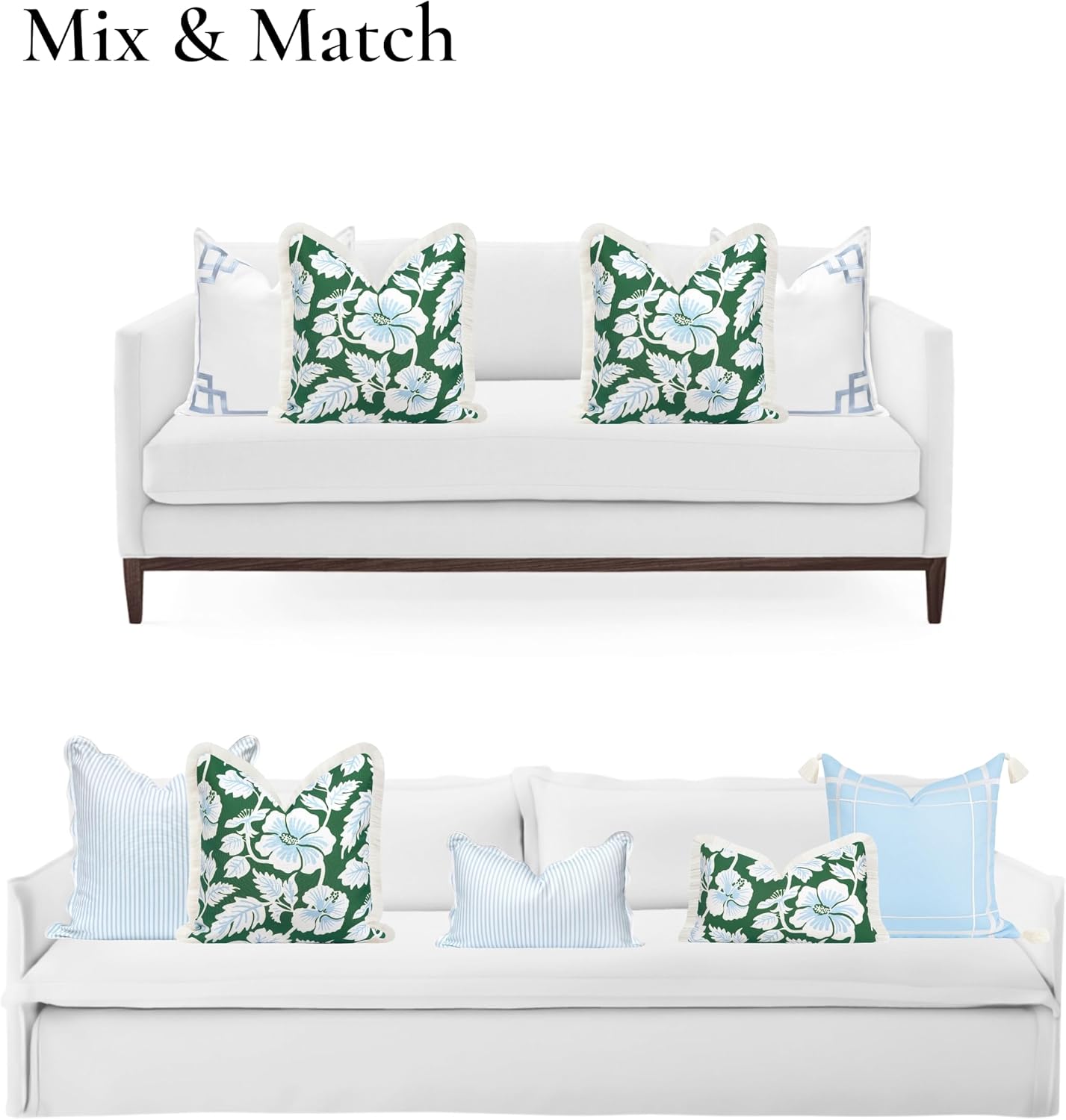 Green Tropical Hibiscus 20x20 Outdoor Pillow Cover