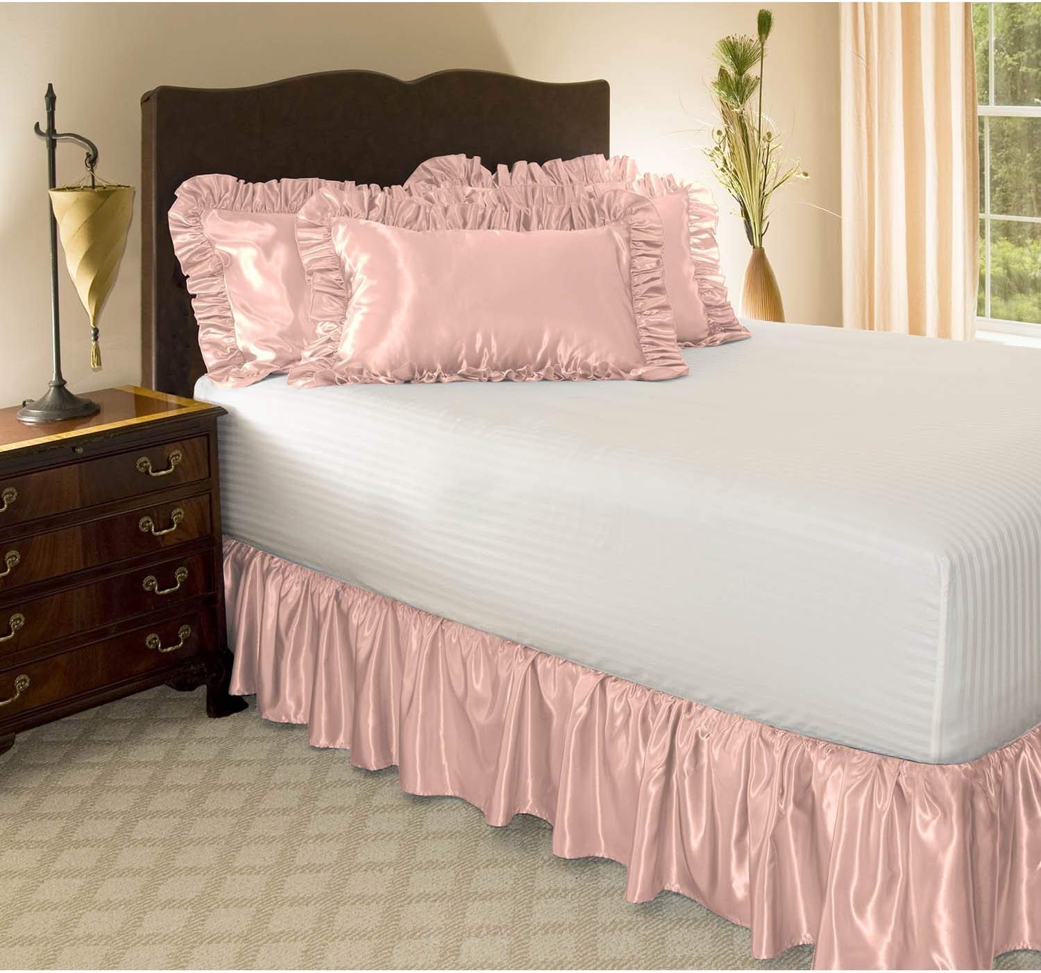Pink King Platform Bed Skirt