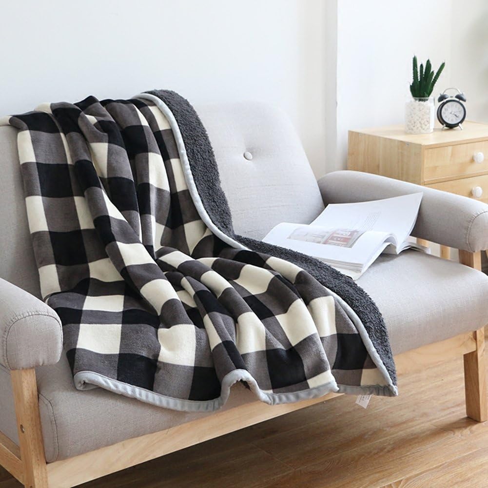 Buffalo Check Sherpa Throw Blanket 50x60