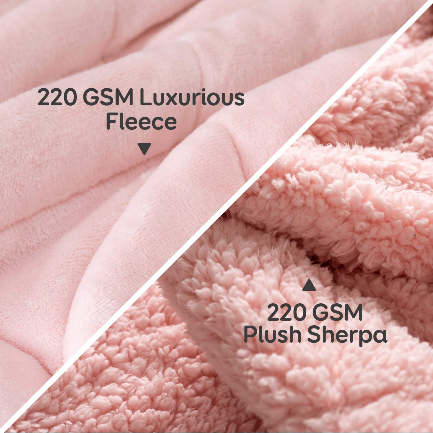 Blush Pink 12lbs Sherpa Weighted Blanket 48x72