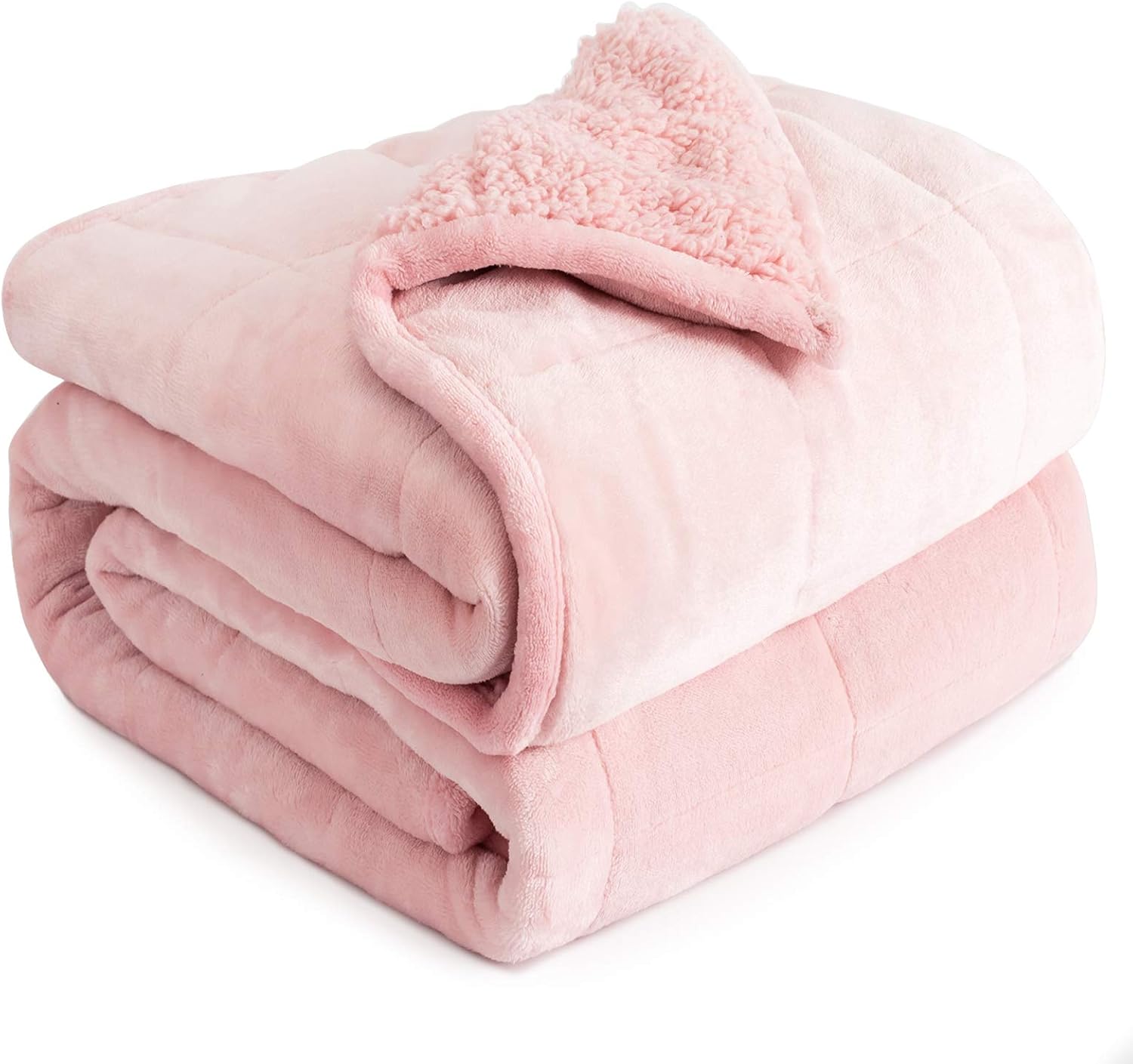 Blush Pink 12lbs Sherpa Weighted Blanket 48x72