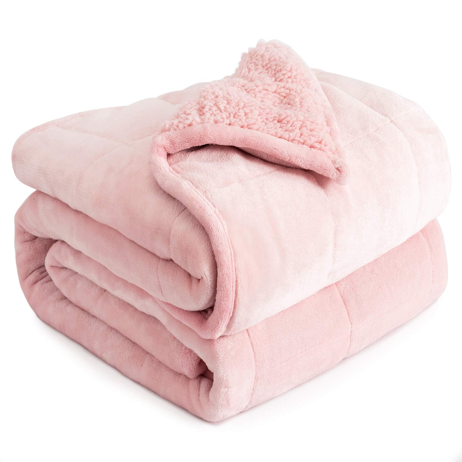 Blush Pink 12lbs Sherpa Weighted Blanket 48x72