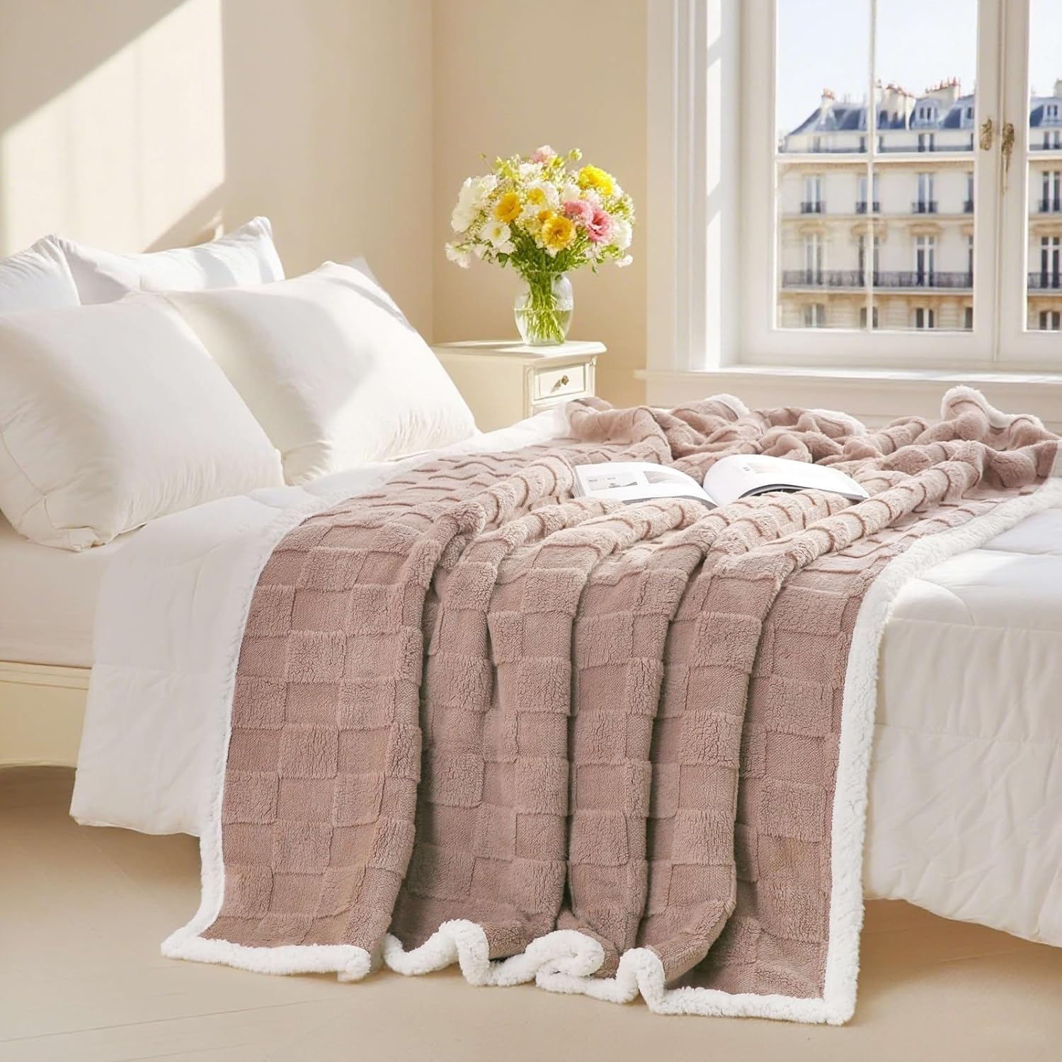 Coffee 60x80 Sherpa Throw Blanket