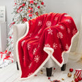 Red Snowflake Christmas Sherpa Throw Blanket 50x60