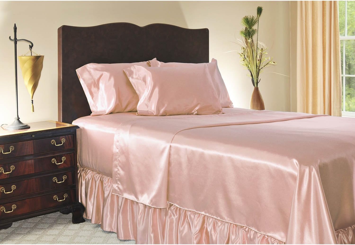 Pink King Platform Bed Skirt