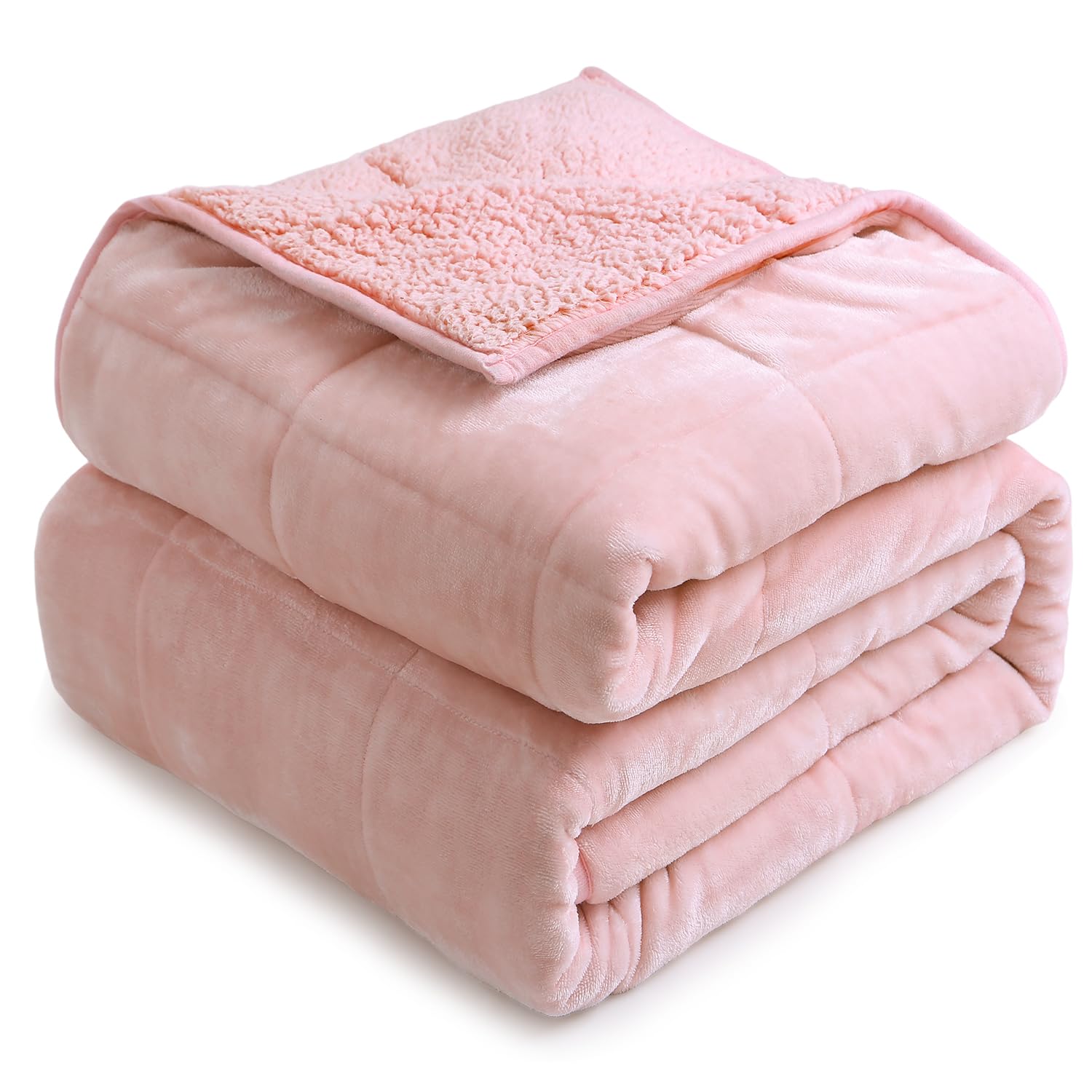 Blush Pink 12lbs Sherpa Weighted Blanket 48x72