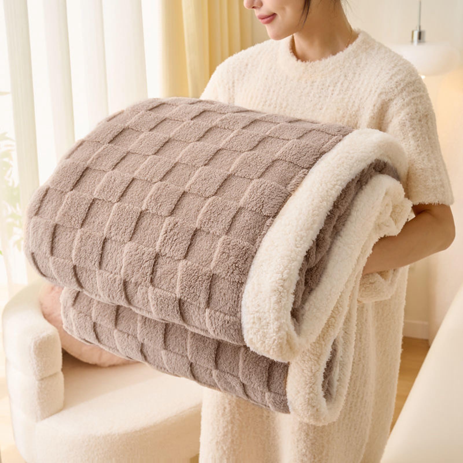 Coffee 60x80 Sherpa Throw Blanket