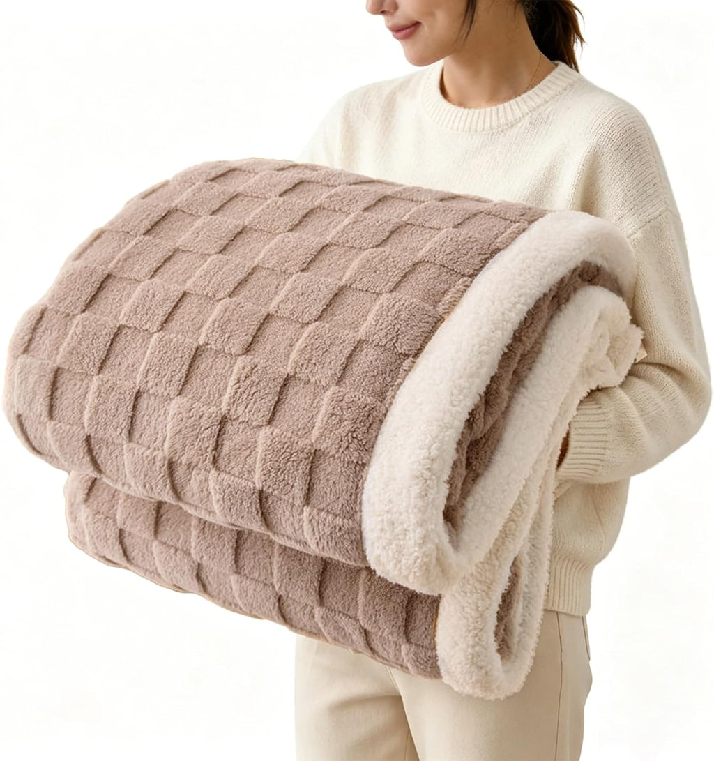 Coffee 60x80 Sherpa Throw Blanket