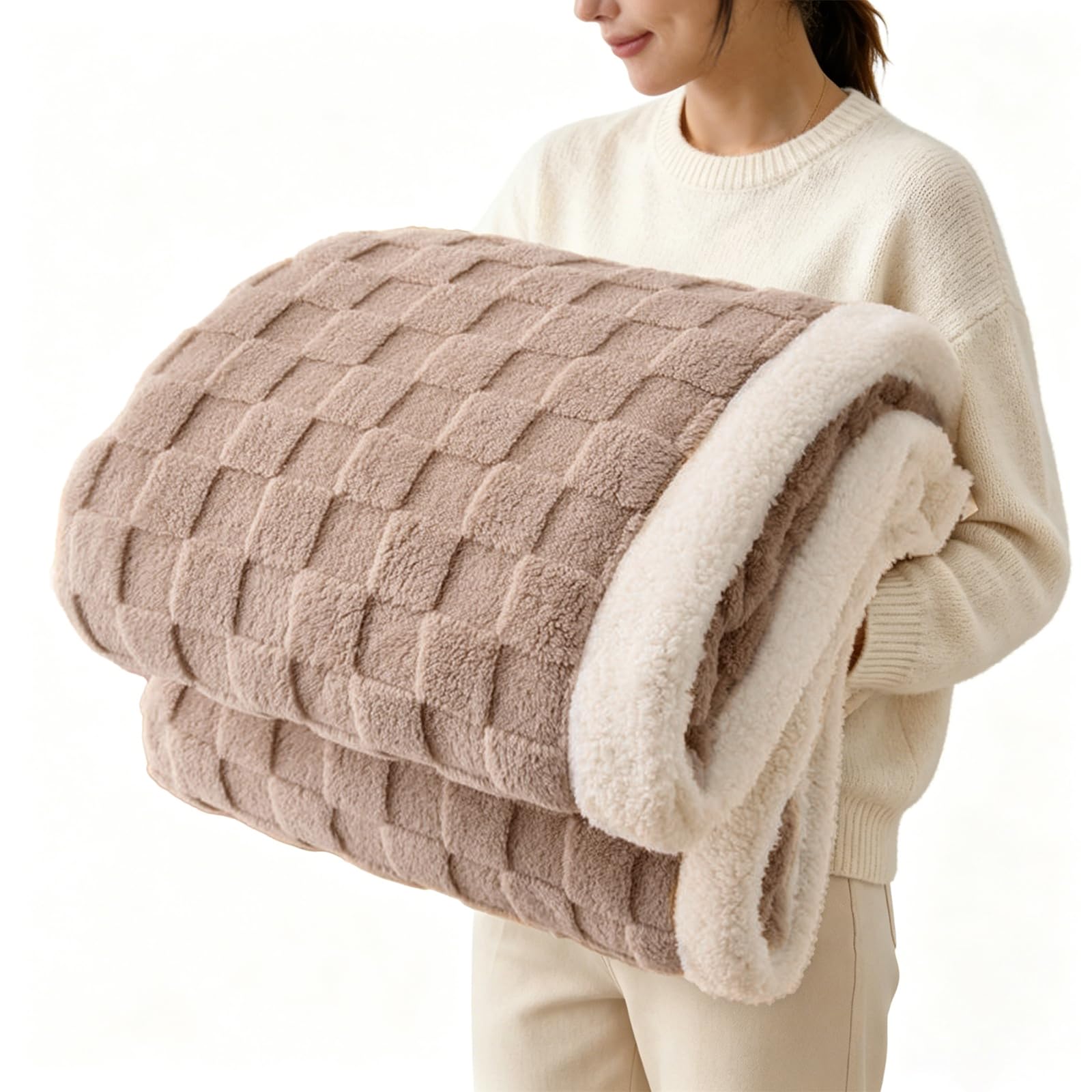 Coffee 60x80 Sherpa Throw Blanket