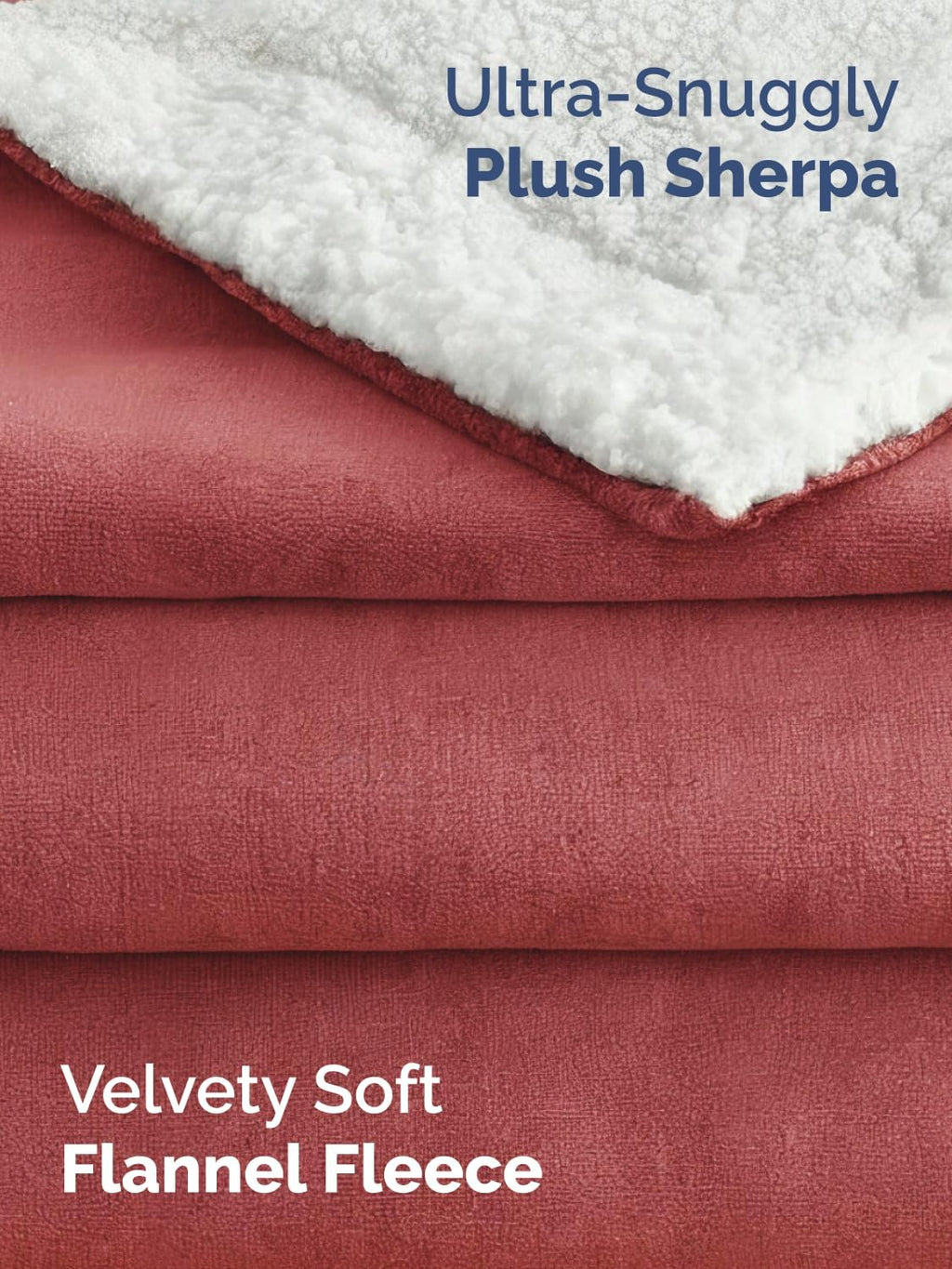 Dusty Rose Twin Reversible Sherpa Blanket 60x80