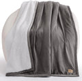 Charcoal Grey Reversible Plush Throw Blanket 50x70