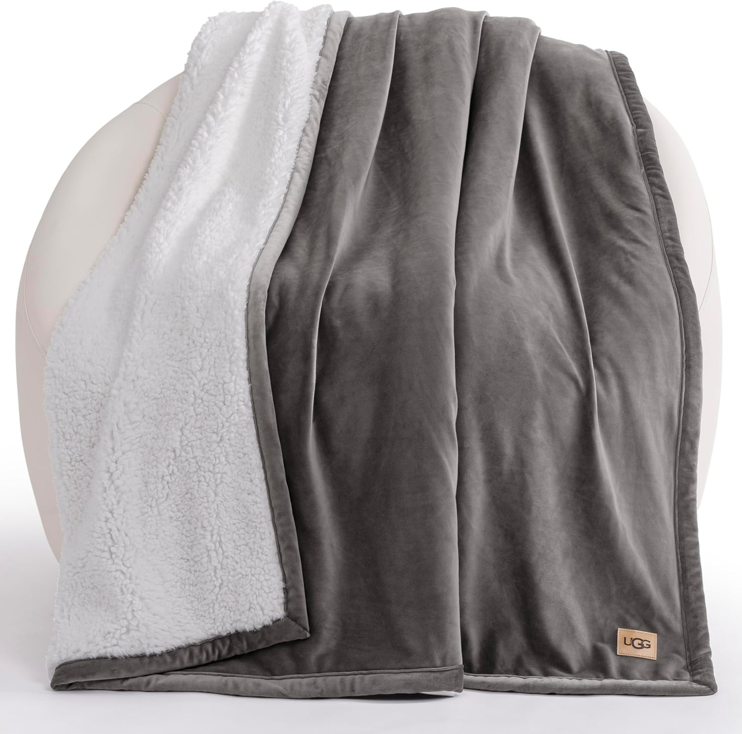 Charcoal Grey Reversible Plush Throw Blanket 50x70