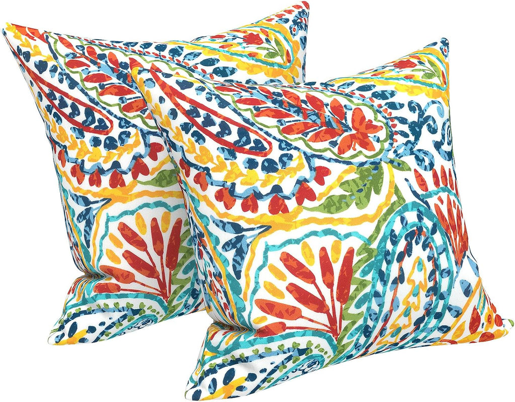 Multi Paisley 16x16 Outdoor Pillows Set of 2