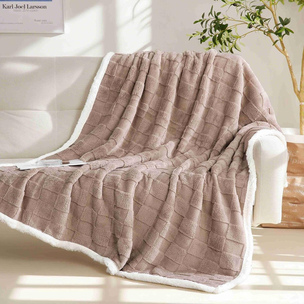 Coffee 60x80 Sherpa Throw Blanket