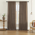 Brown Linen Sheer Curtains 60x84 Set of 2