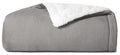 Grey Reversible Sherpa Throw Blanket 50x60