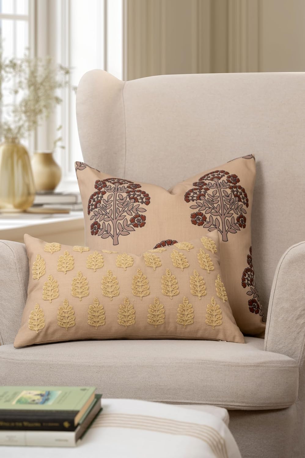 Tan Rust Hydrangea 20x20 Outdoor Pillow Cover