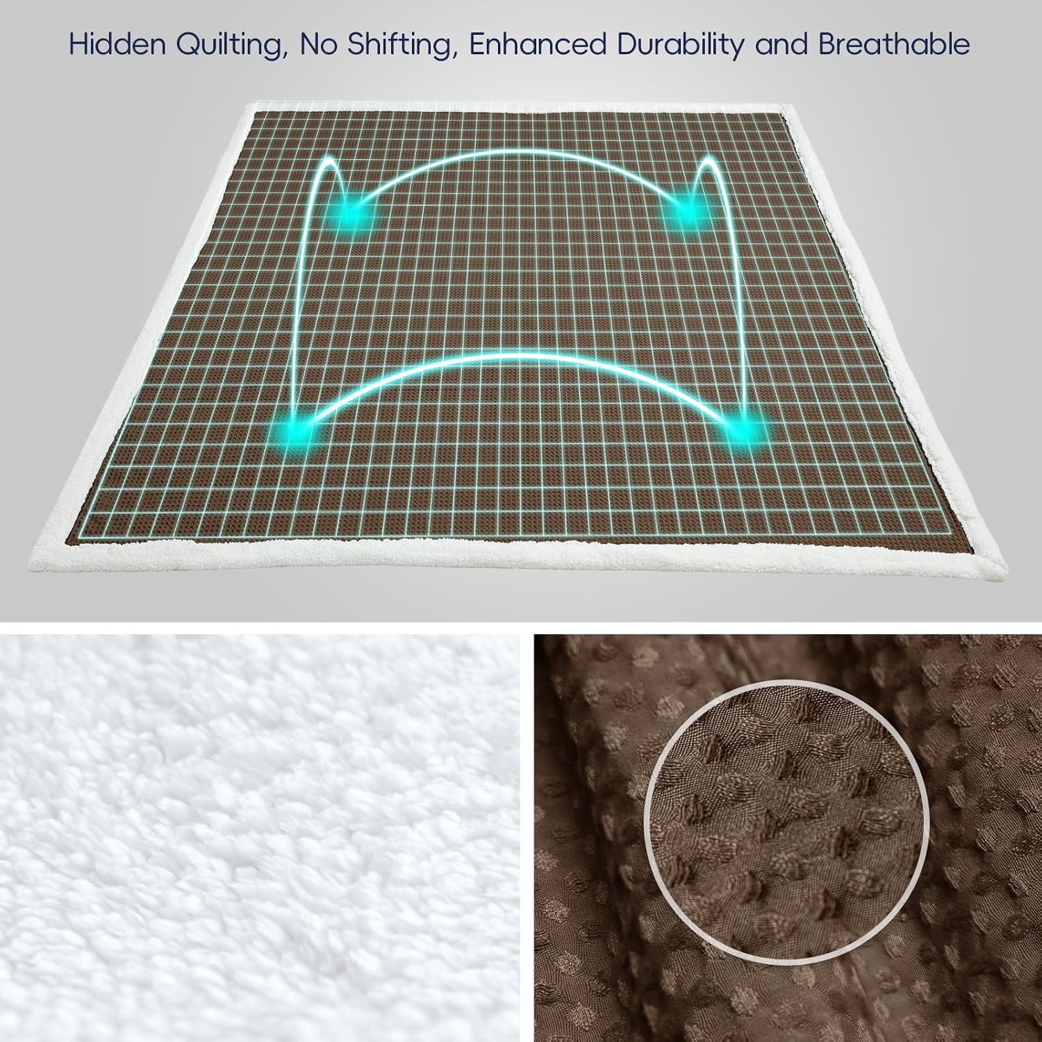 Chocolate Twin Waffle Sherpa Reversible Blanket