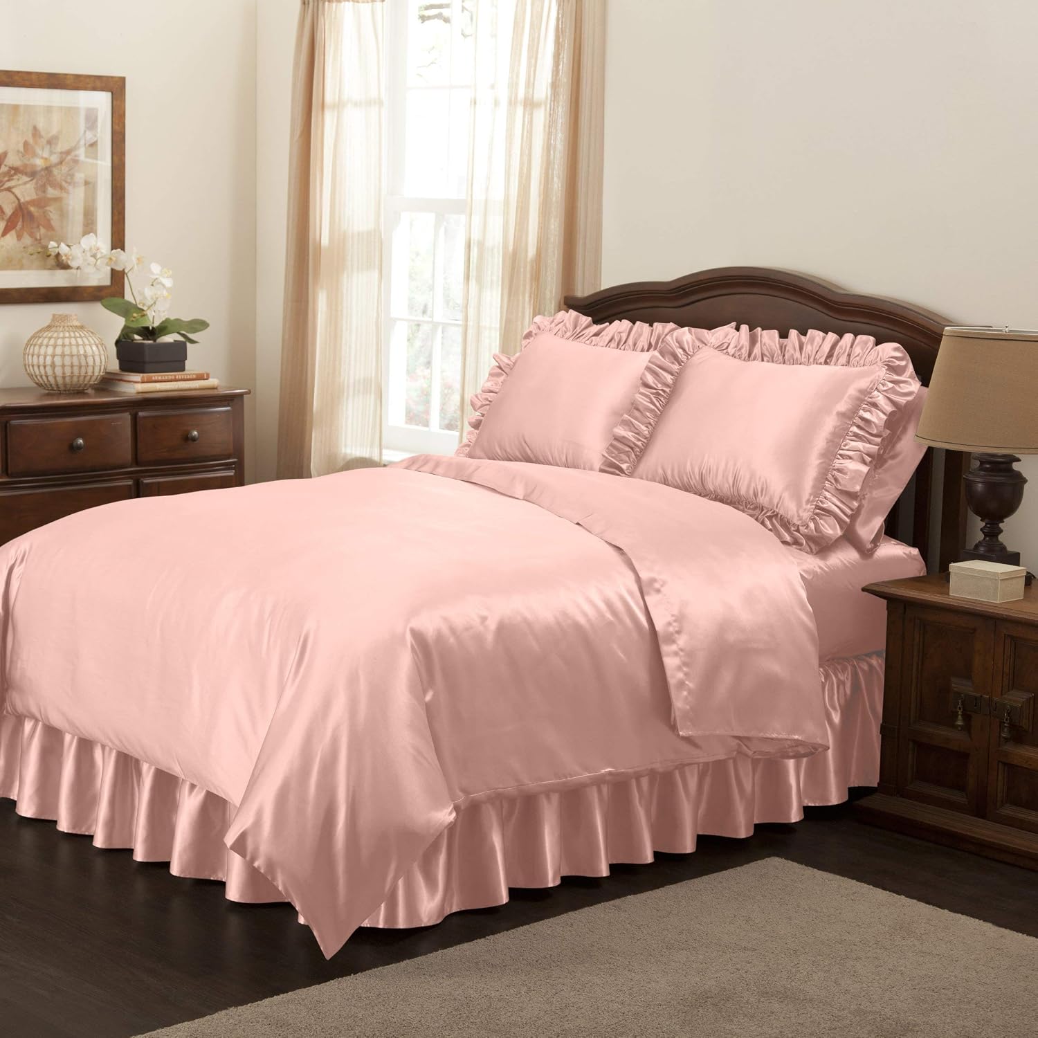 Pink King Platform Bed Skirt