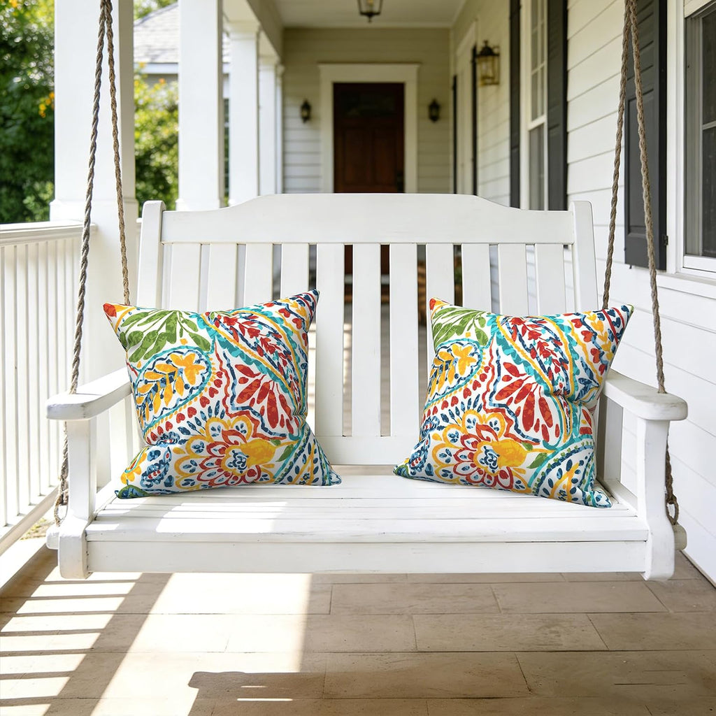 Multi Paisley 16x16 Outdoor Pillows Set of 2