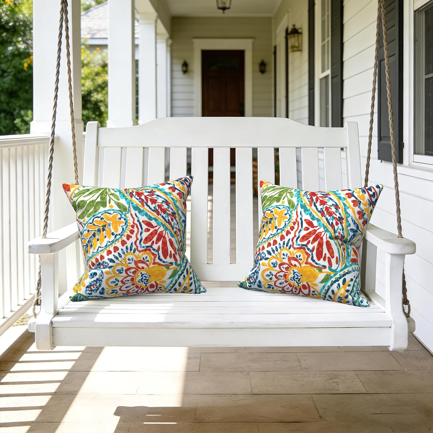 Multi Paisley 16x16 Outdoor Pillows Set of 2