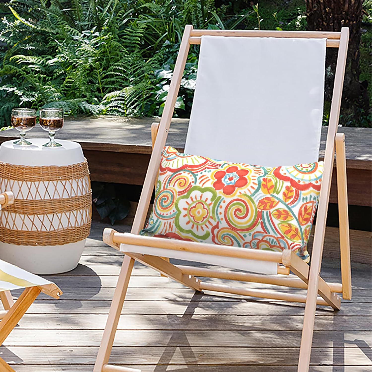 Multi Floral 12x20 Lumbar Pillows Set of 2