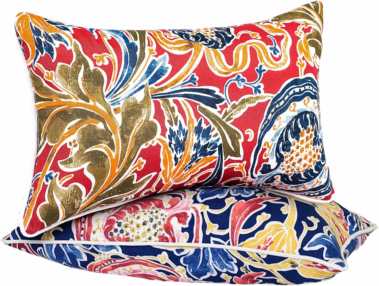 Red 12x20 Waterproof Lumbar Pillows Set