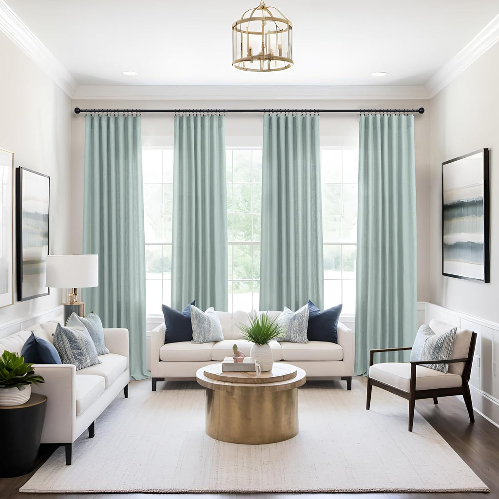 Sea Mist Teal Light Filtering Curtains 52x96 Set of 2