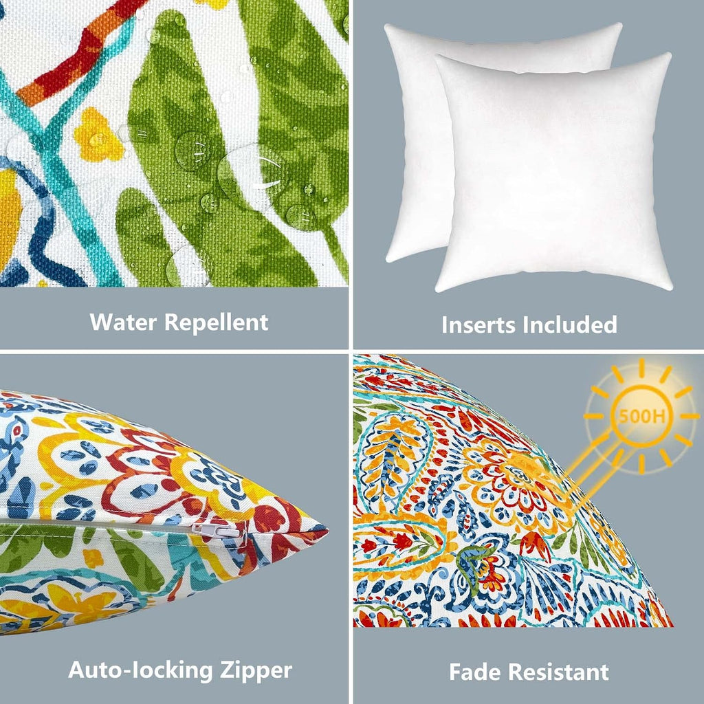 Multi Paisley 16x16 Outdoor Pillows Set of 2