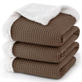 Chocolate Twin Waffle Sherpa Reversible Blanket