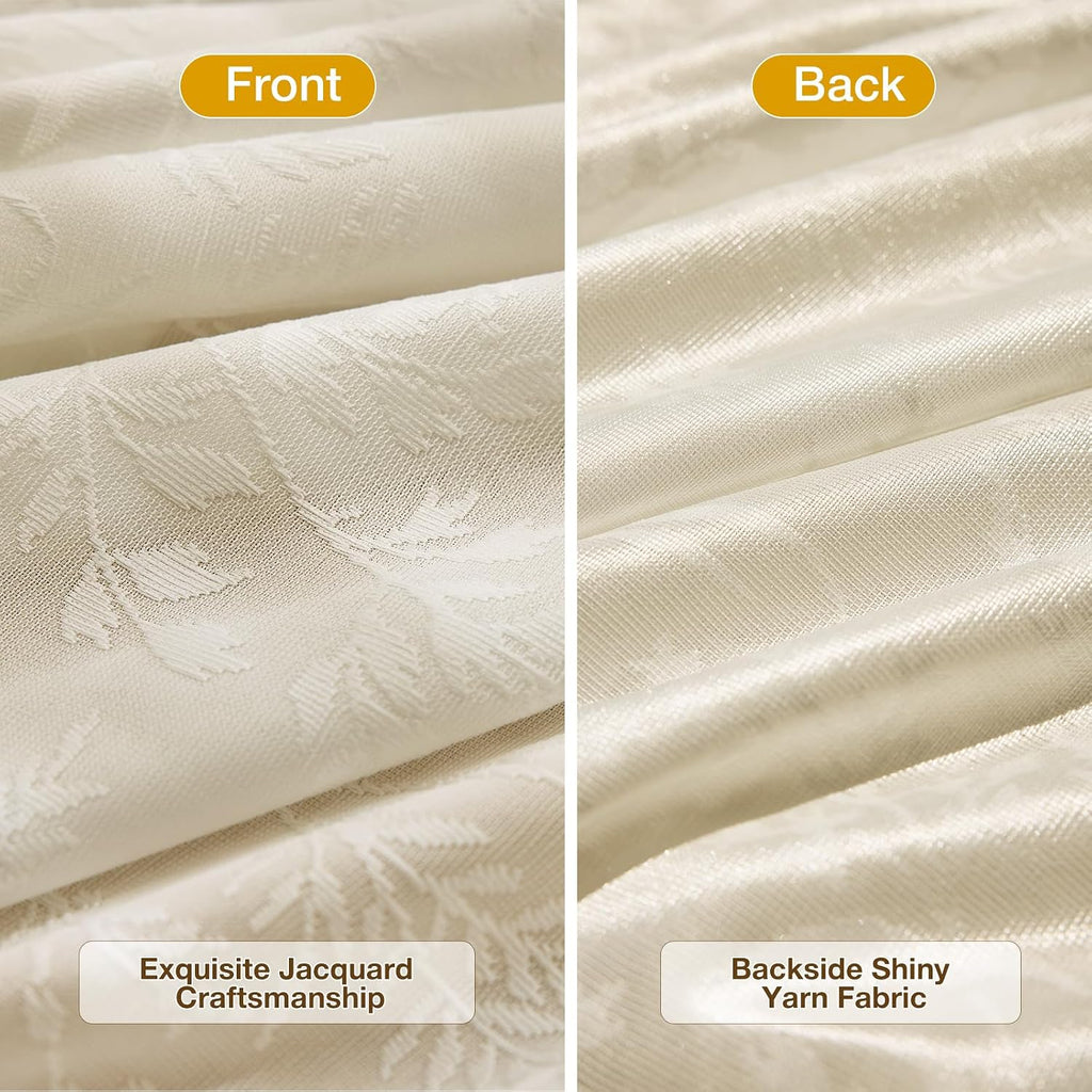 Taupe Floral Semi Sheer Curtains 52x96 Set of 2