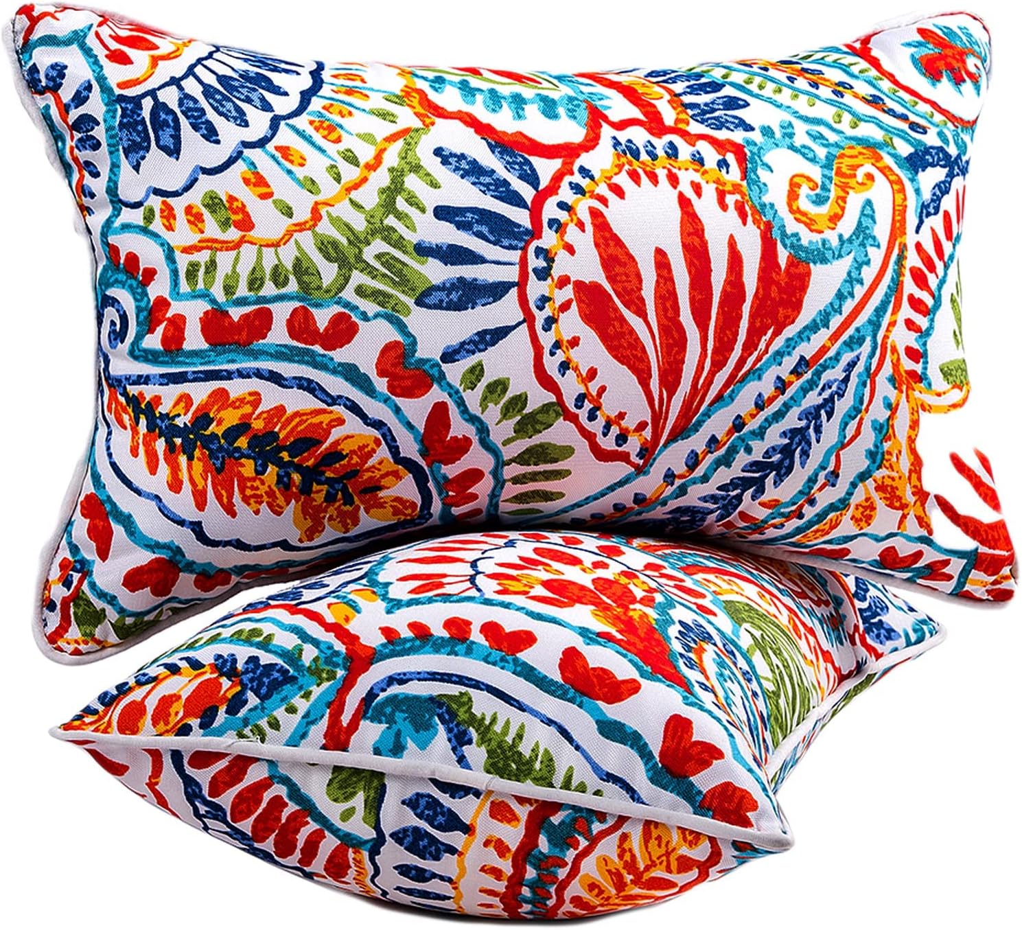 Red 12x20 Waterproof Outdoor Lumbar Pillows