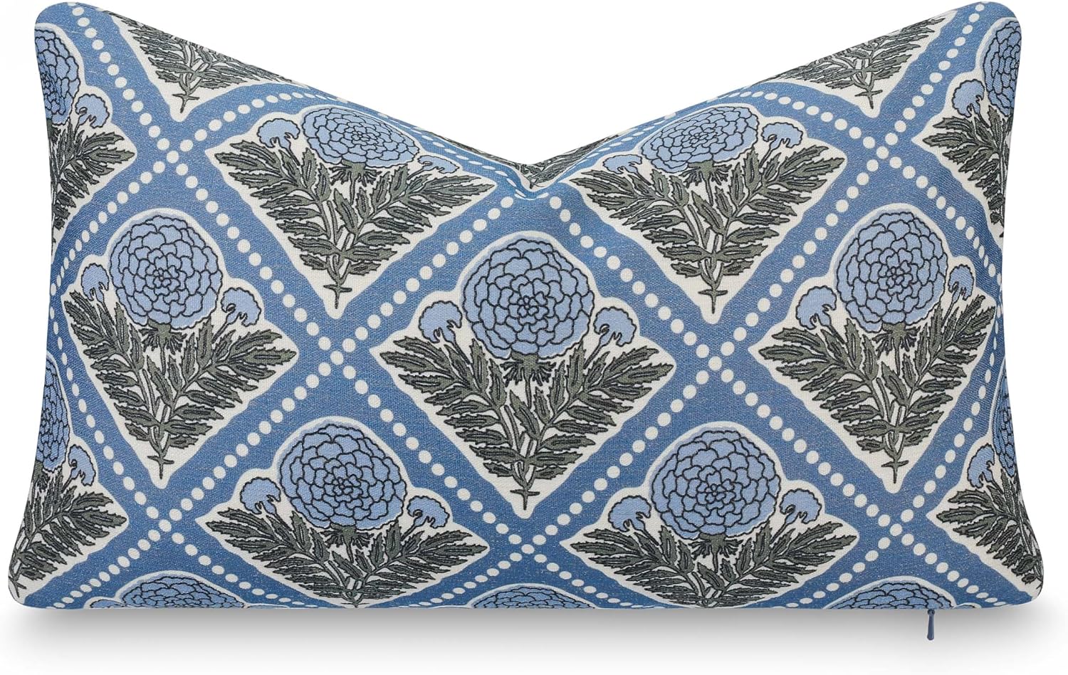 Light Blue Hydrangea 12x20 Lumbar Pillow Cover