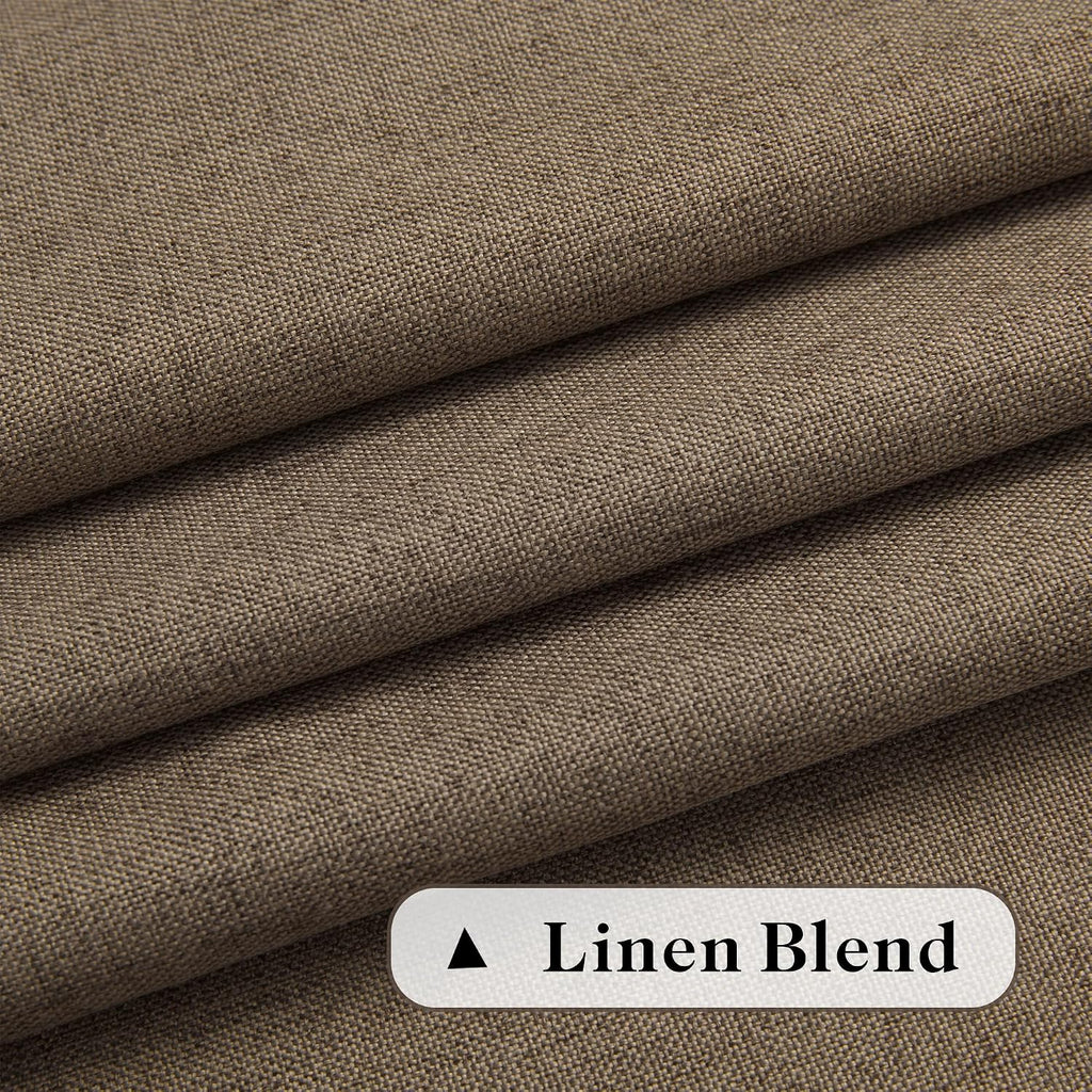Brown Linen Sheer Curtains 60x84 Set of 2