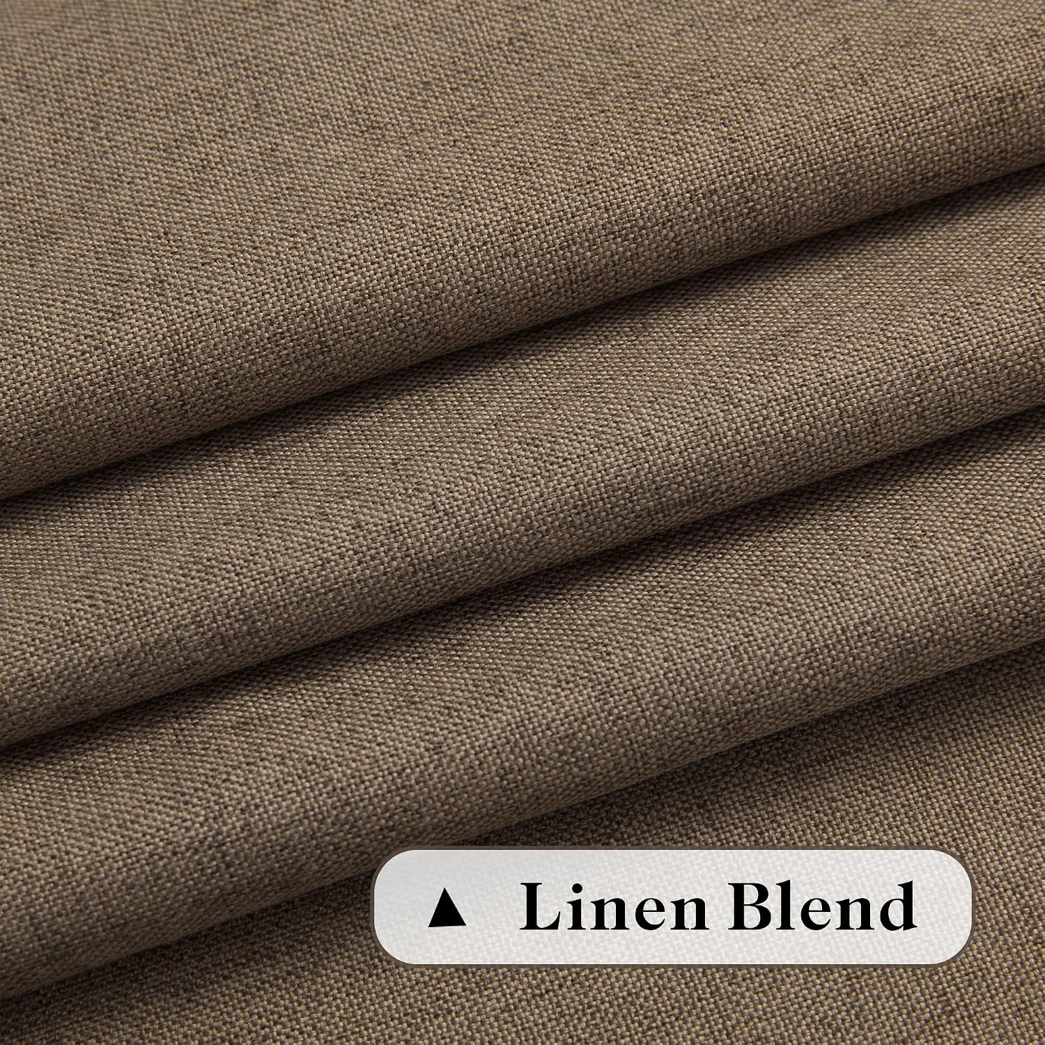 Brown Linen Sheer Curtains 60x84 Set of 2