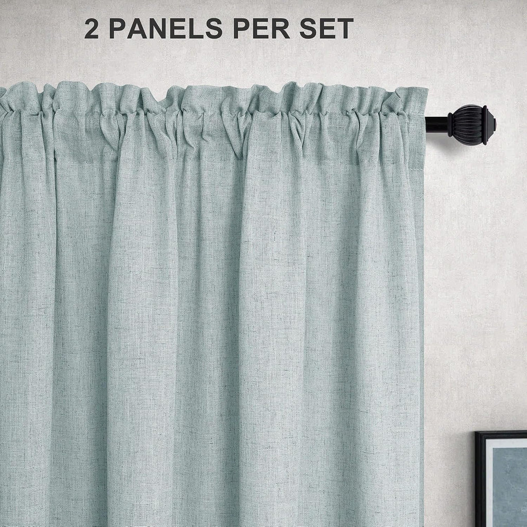 Sea Mist Teal Light Filtering Curtains 52x96 Set of 2