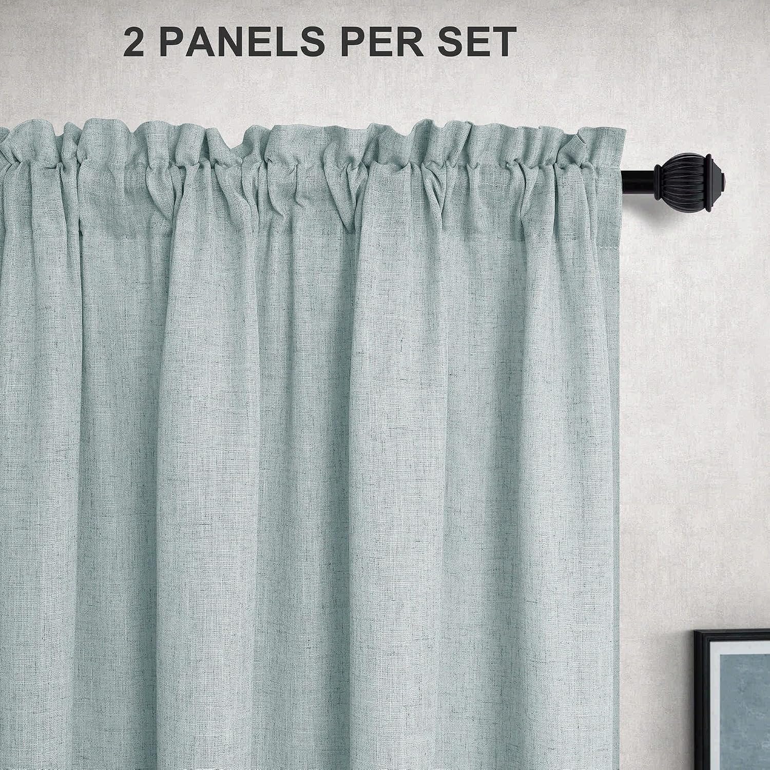 Sea Mist Teal Light Filtering Curtains 52x96 Set of 2