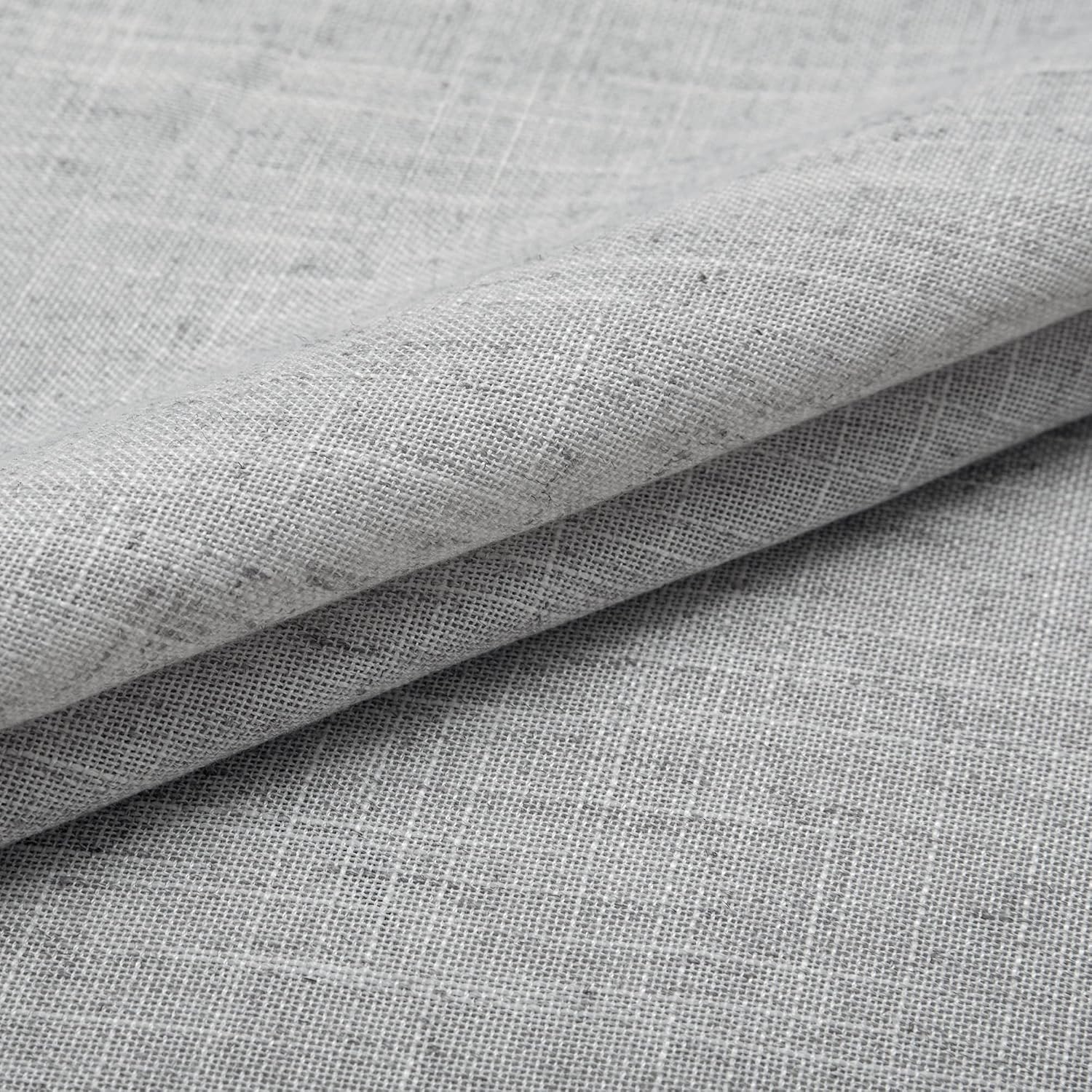 Light Gray Linen Blend Semi Sheer Curtains 52x90 Set of 2